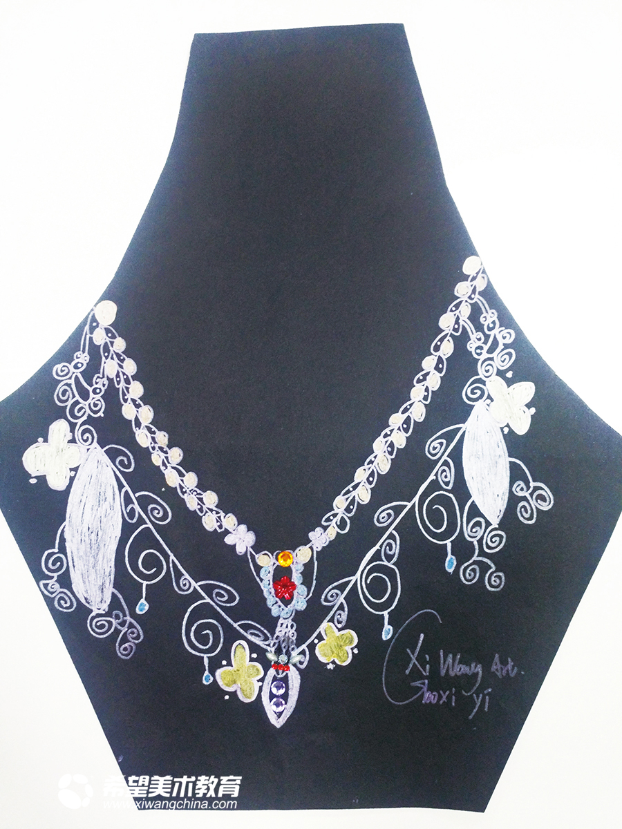希望美术教育少儿美术作品项链