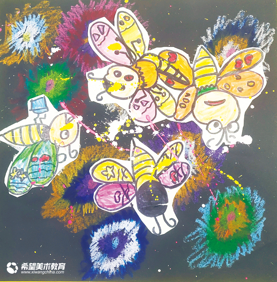 希望美术教育少儿美术作品蜜蜂