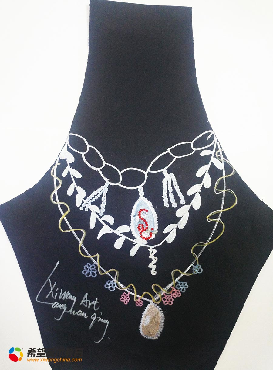 希望美术教育少儿美术作品项链