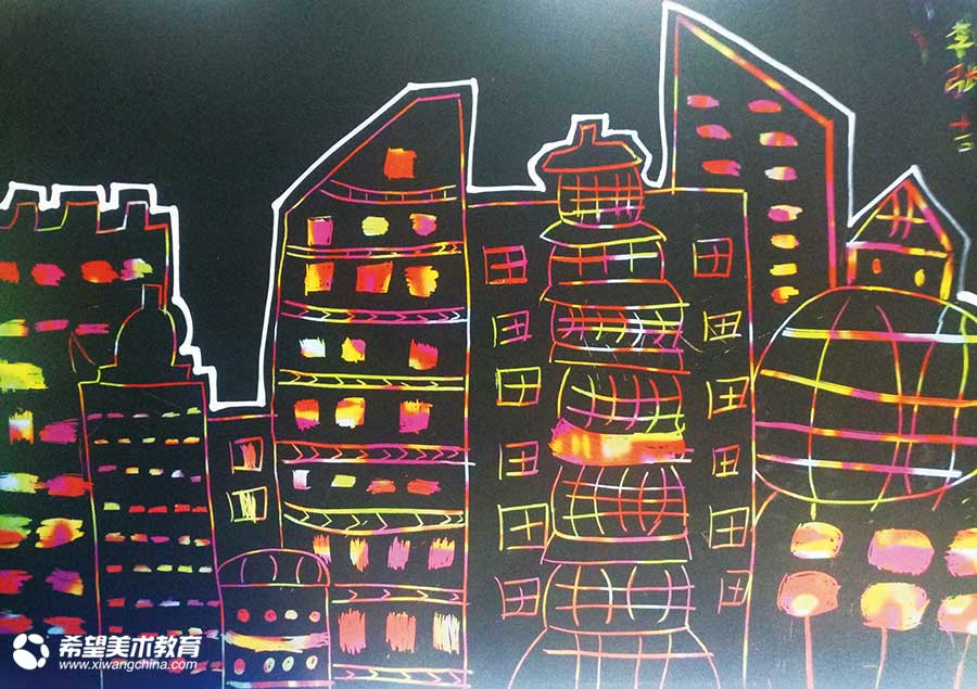 希望美术教育少儿美术作品城市