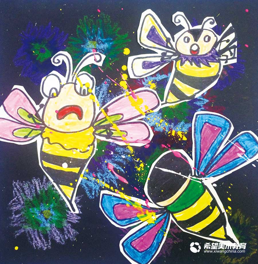 希望美术教育少儿美术作品蜜蜂