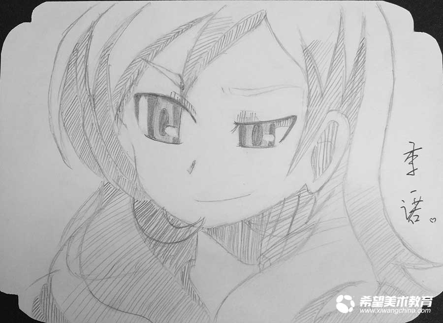 希望美术教育学生铅笔画