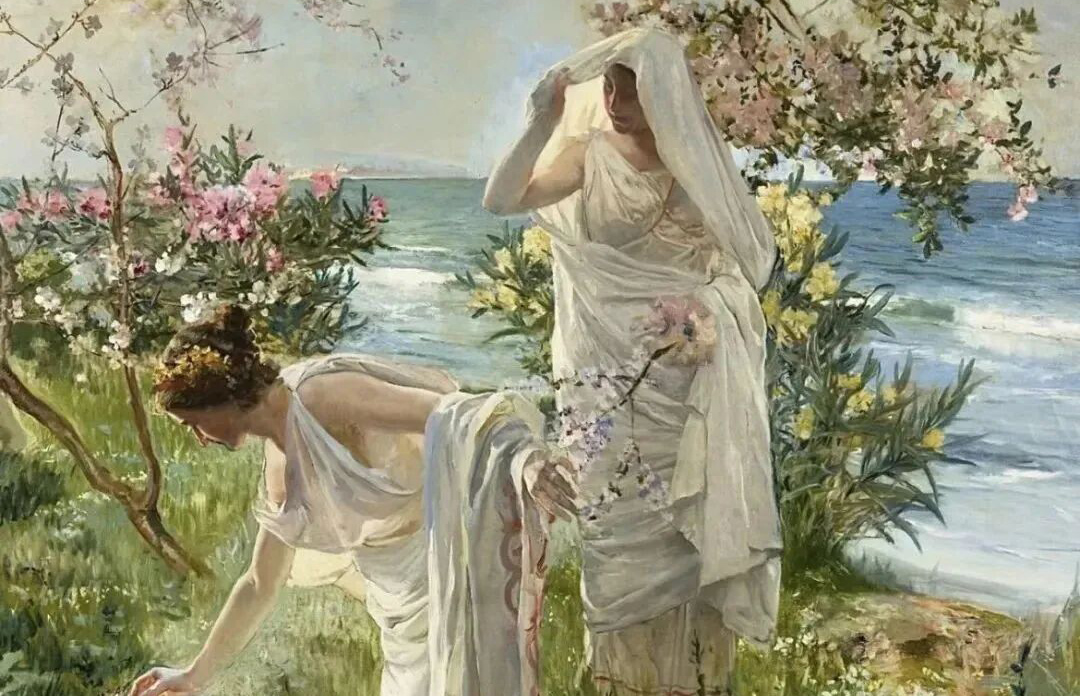华金·索罗拉-《岸边的希腊女孩》希望美术教育