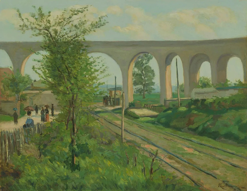 世界名画《跨越铁路的高架渠》