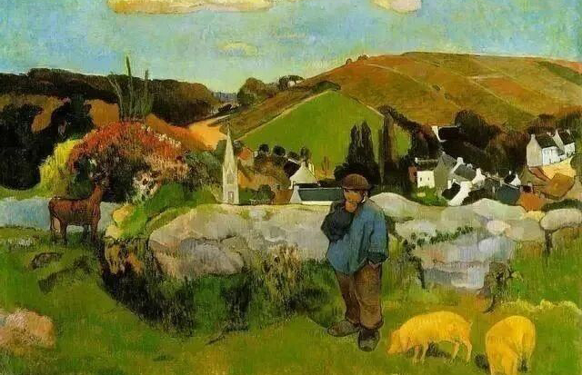 高更-《布列塔尼的猪倌》希望美术教育